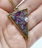 Amethyst Brass plated Triangle Worry Stone Necklace - Free Postage - Image 2