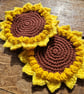 Sunflower coaster set of two, Sunflower decor, Sunflower gift, Birthday gift - Image 1