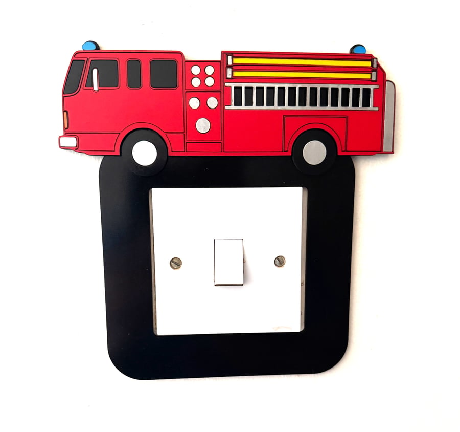 Fire Engine Light Switch Surround Nursery Decor - Kids bedroom decor wall art