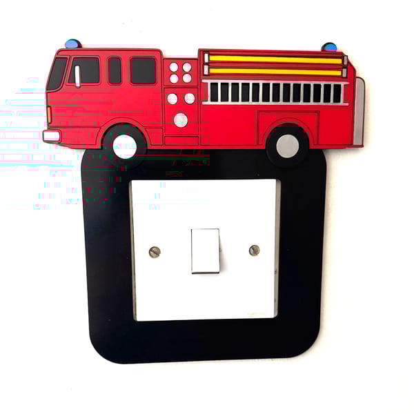 Fire Engine Light Switch Surround Nursery Decor - Kids bedroom decor wall art