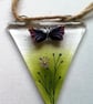 Fused Glass Butterfly Garden Bunting: Bumble Bee & Flower Garland - Image 5
