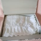 Hand knitted baby shawl, christening wrap , blanket