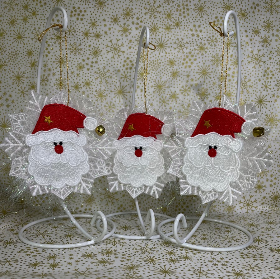 Snowflake Santa Hanging Decoration
