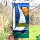 Stained Glass Sailing Boat Suncatcher - Sail Boat - Hanging Window Decoration