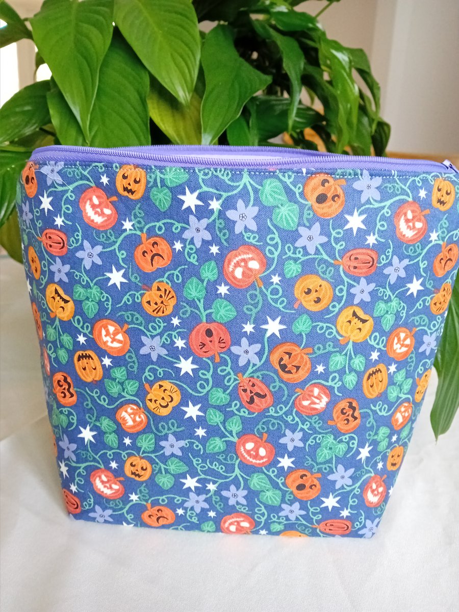 Cute pumpkin themed project bags 
