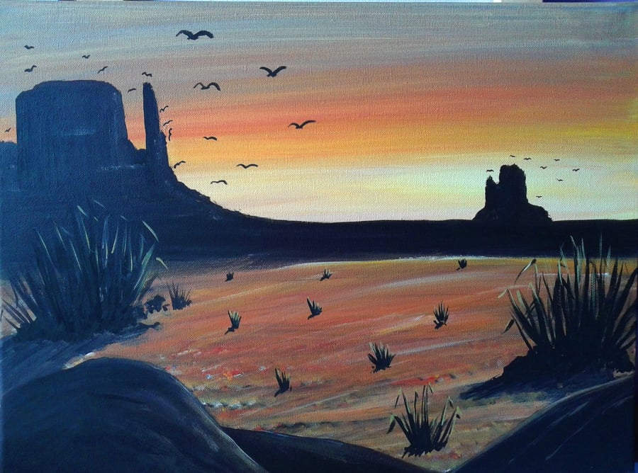 Desert Sunset - Acrylic painting on canvas