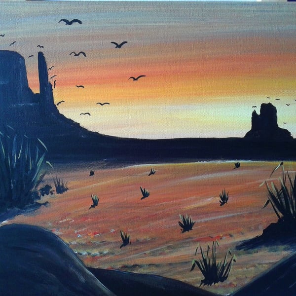 Desert Sunset - Acrylic painting on canvas