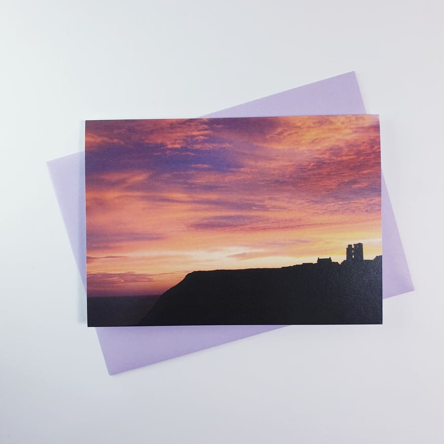 Castle Sunrise Sunset Photography Note Card, Greeting Card, Blank, Envelope, A6