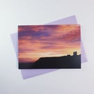 Castle Sunrise Sunset Photography Note Card, Greeting Card, Blank, Envelope, A6