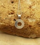 Tiny minimalist circle Citrine pendant necklace. November birthstone - Image 4