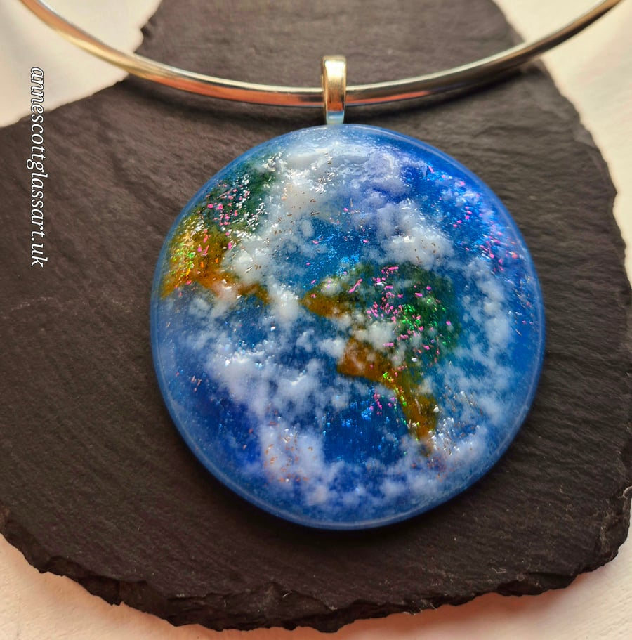 Fused Glass World Pendant