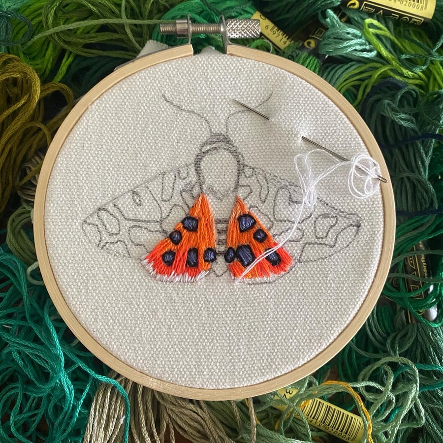 Embroidery DIY Kit Garden Tiger Moth 