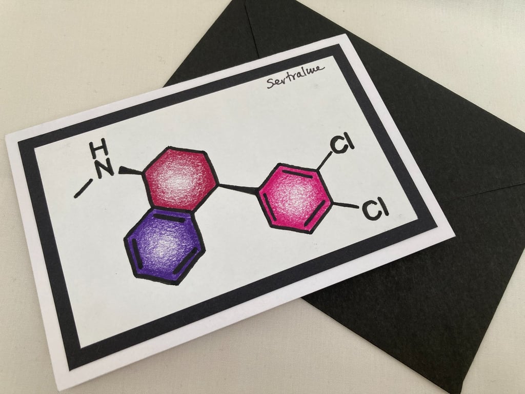 Sertraline SSRI greetings card
