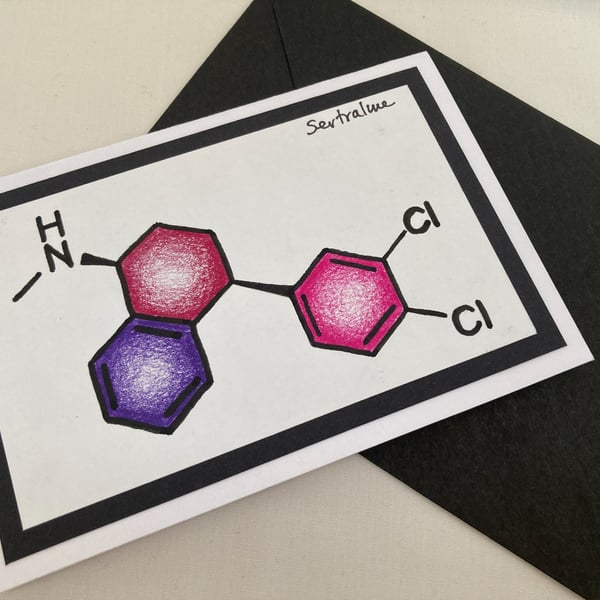 Sertraline SSRI greetings card