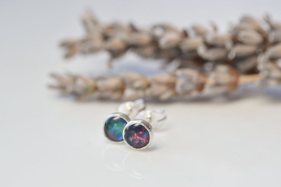 Dark opal earrings
