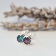 Dark opal earrings