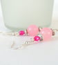 Pink gemstone and crystal earrings - Image 4