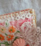 Embroidered flowers and lace textile brooch - Image 6