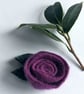 Damson rose brooch: upcycled wool felt - Image 2
