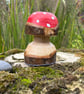 Decorated wooden toadstool - Image 1