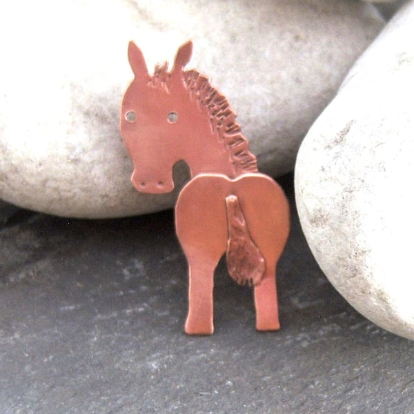 Humorous Horse Brooch