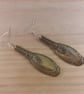 Upcycled Brass Leaf Sugar Tong Handle Earrings (SPE102510)