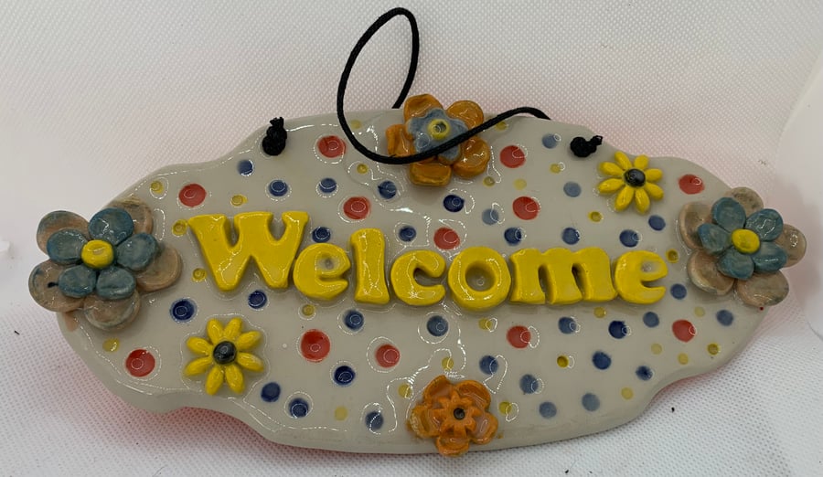 Hanging WELCOME sign