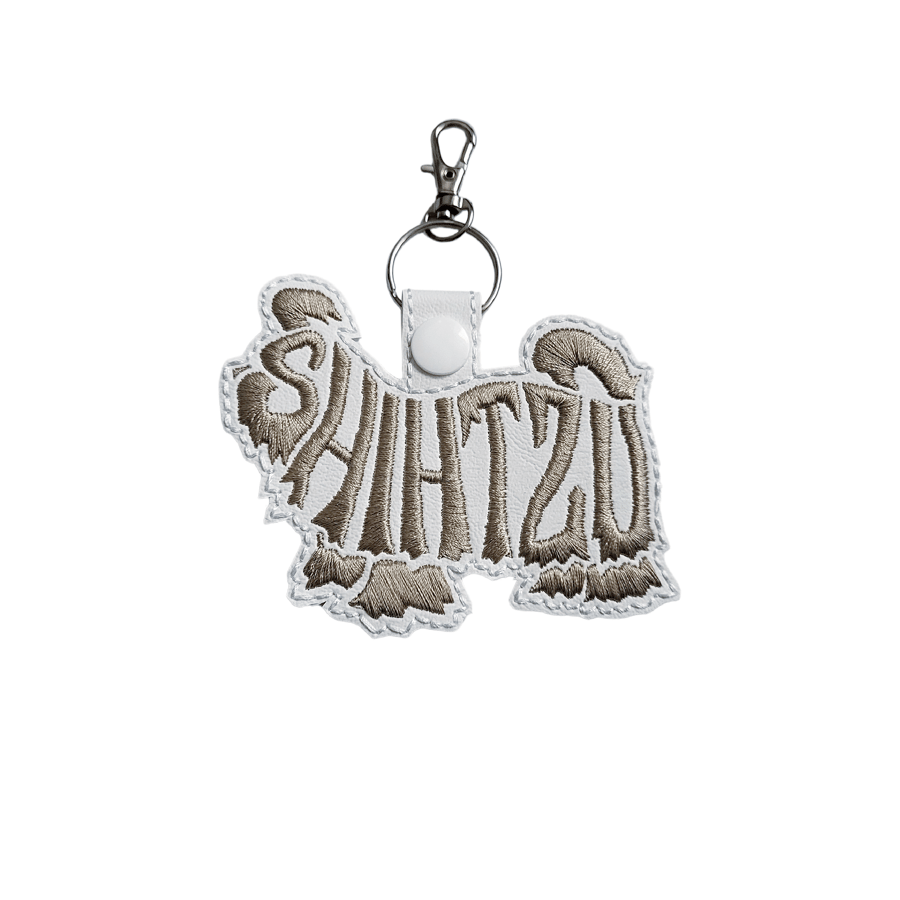 Shih Tzu Word Art Dog Keyring