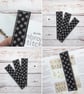 Japanese Style Linen Bookmark: Black Cross Stitch Textile Gift - Image 5