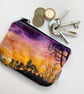 Velvet sunrise and trees coin purse, card holder, mobile phone bag, makeup bag.  - Image 4
