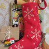 Wee sized embroidered Christmas stocking