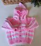 Designer Baby Girls Hooded Jacket Hand Knitted  9 - 18 months size - Image 7