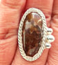 Suture Ammonite Fossil Ring Sterling Silver Adjustable Jewellery Gift Statement - Image 6