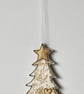 'Christmas Tree with a Metallic Star and Heart'- Hanging Decoration - Image 3