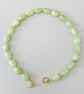 Light Green Gemstone Beaded Necklace with Gold Toggle Clasp
