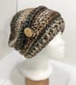 Womens slouch hat, Chunky hat, Ladies hat, Brown mix hat - Image 1