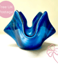 Streaky Midnight Blue Fused Glass Candle Holder – Unique Handmade Home Accessory - Image 1