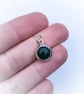 Silver pendant with green agate - Image 2
