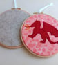 Embroidered hoop picture - DRAGON felt wall art - Image 5