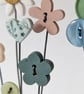 Clay Flower and Button Garden in a Wood Block 'Hello Flower' - Image 4