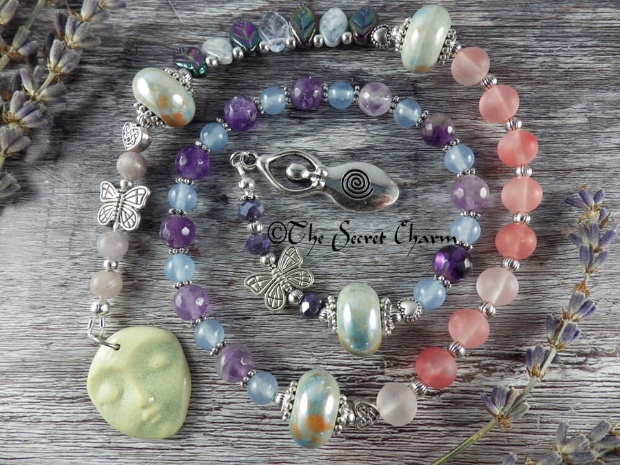 Celtic Goddess Aine Pagan Prayer Beads, Wiccan Rosary