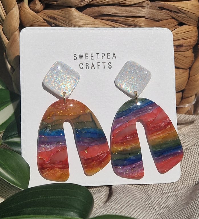 Polymer Clay Earrings: Spectrum