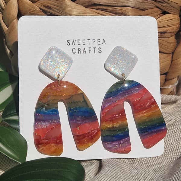 Polymer Clay Earrings: Spectrum