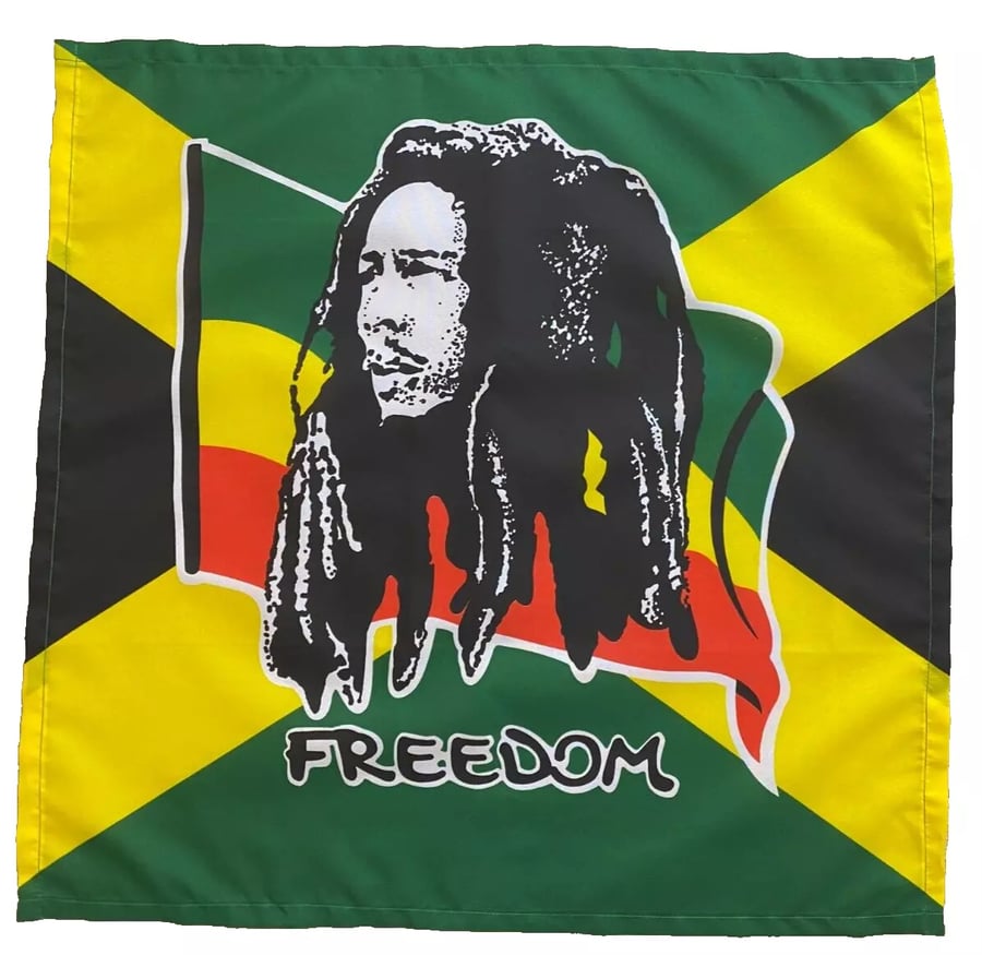 21" x 21" (54 x 54 cm) Bob Marley Jamaica Reggae Flag Bandana Head Scarf