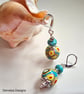 Boho Hand Made Polymer Clay Beads & Howelite Earings. - Image 5