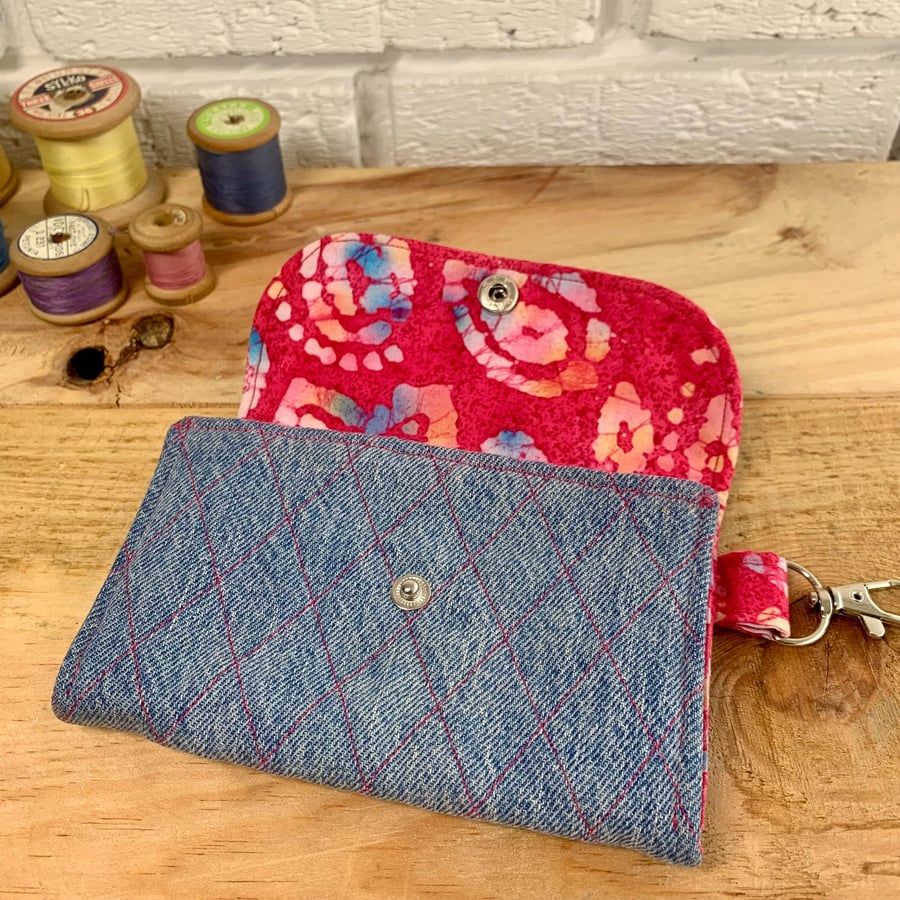 Upcycled Denim & Batik Purse