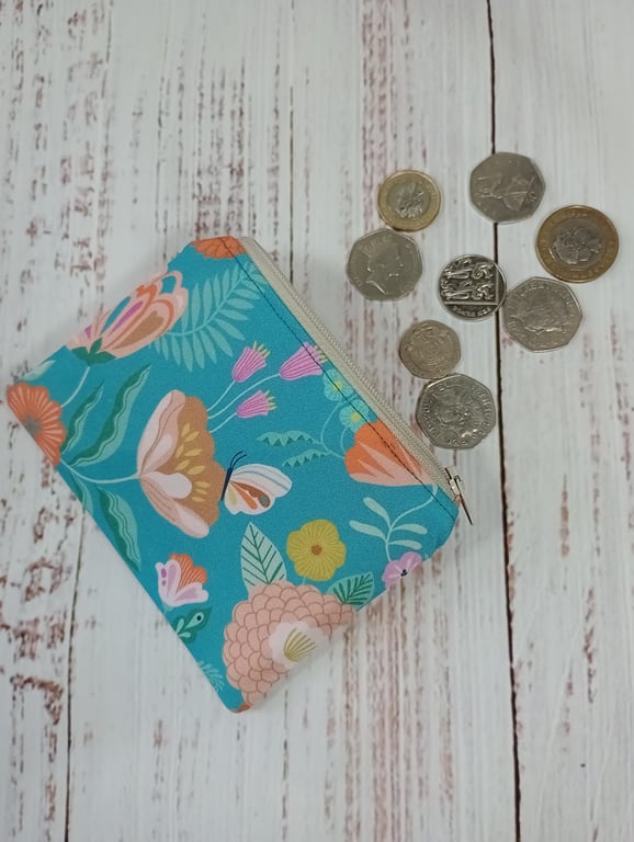 Flowers coin zipper purse