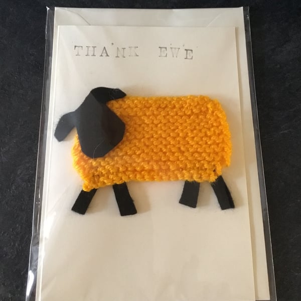 Handmade ‘Thank You’ Cards with Knitted Sheep 