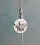 Tiny round Sterling Silver bumblebee charm in gift box, with polishing cloth. - Image 2