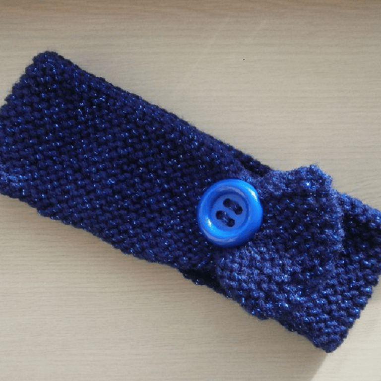 KNITTING PATTERN PDF Blue Button Headbands
